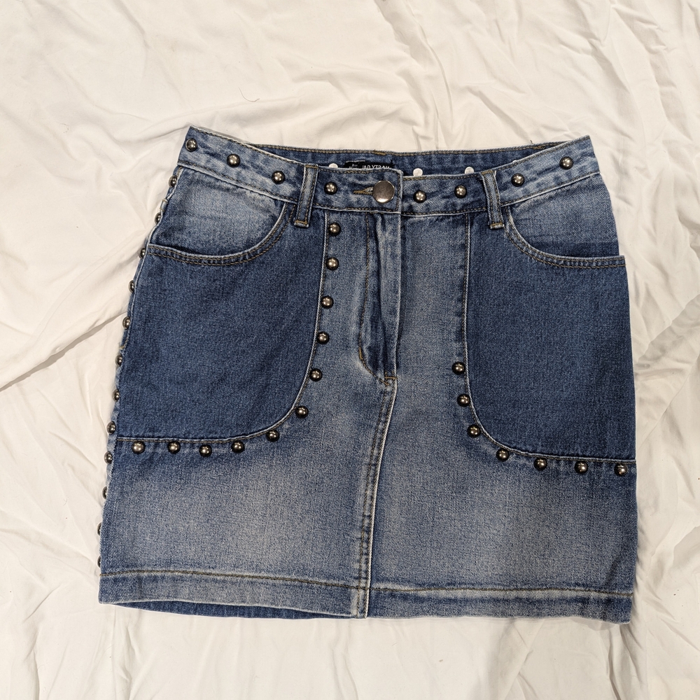 Nasty Gal Denim Jean Studded Women's Skirt